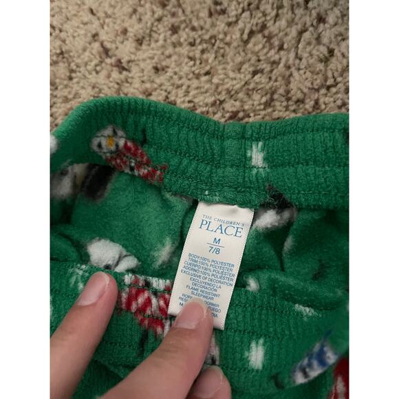 Children's place kids 7/8 snowman fleece pajamas - Picture 3 of 3